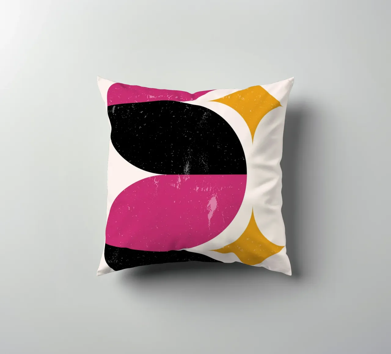 Retro Geometric Abstract Art Print by Wavy Shapes & Stars decorative cushion by NorwesClub