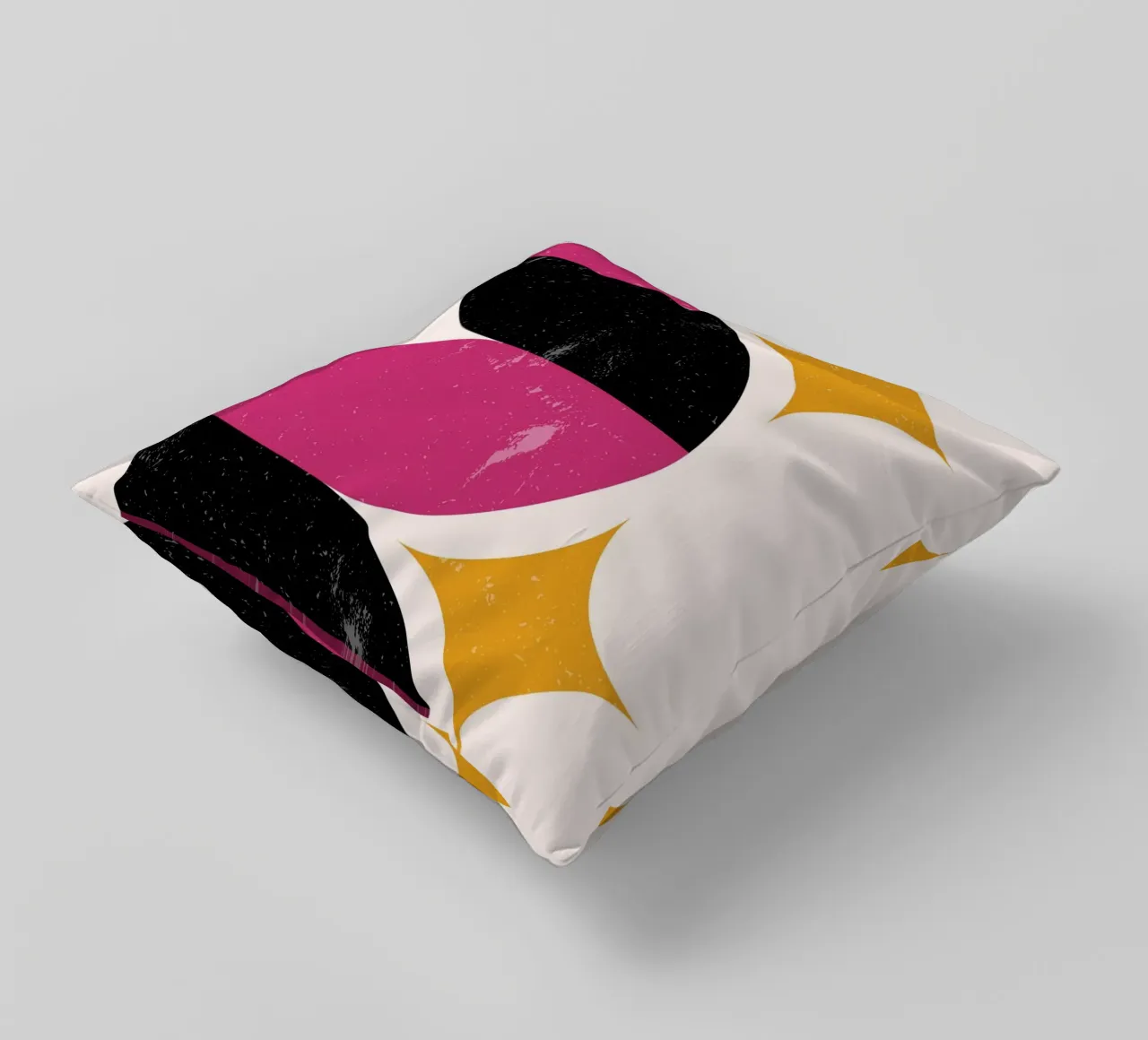 Retro Geometric Abstract Art Print by Wavy Shapes & Stars decorative cushion by NorwesClub