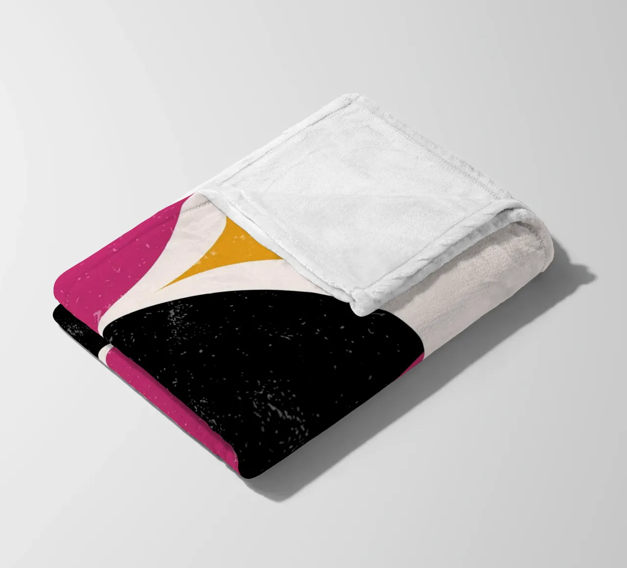 Retro Geometric Abstract Art Print by Wavy Shapes & Stars fleece blanket by NorwesClub