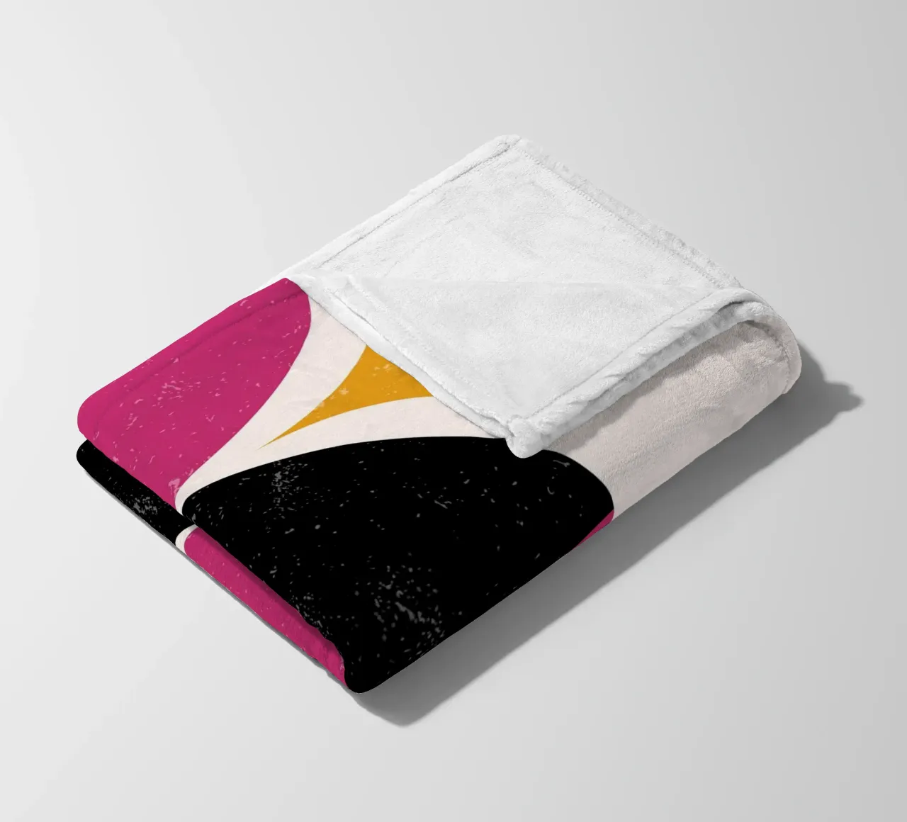 Retro Geometric Abstract Art Print by Wavy Shapes & Stars fleece blanket by NorwesClub