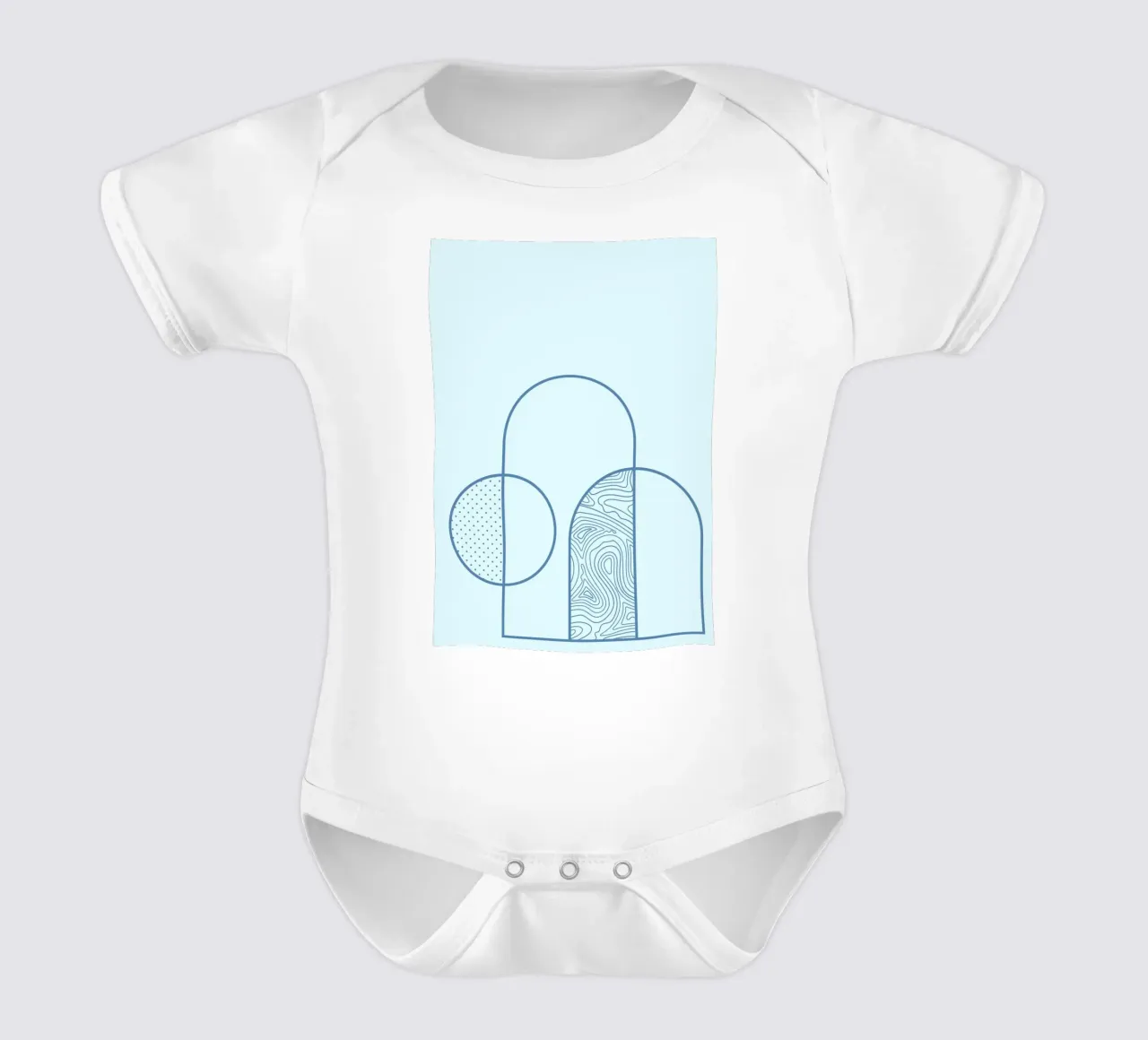 Minimalist Arch & Circle Abstract Line Art Print by Ferm Liv short-sleeve baby romper by NorwesClub