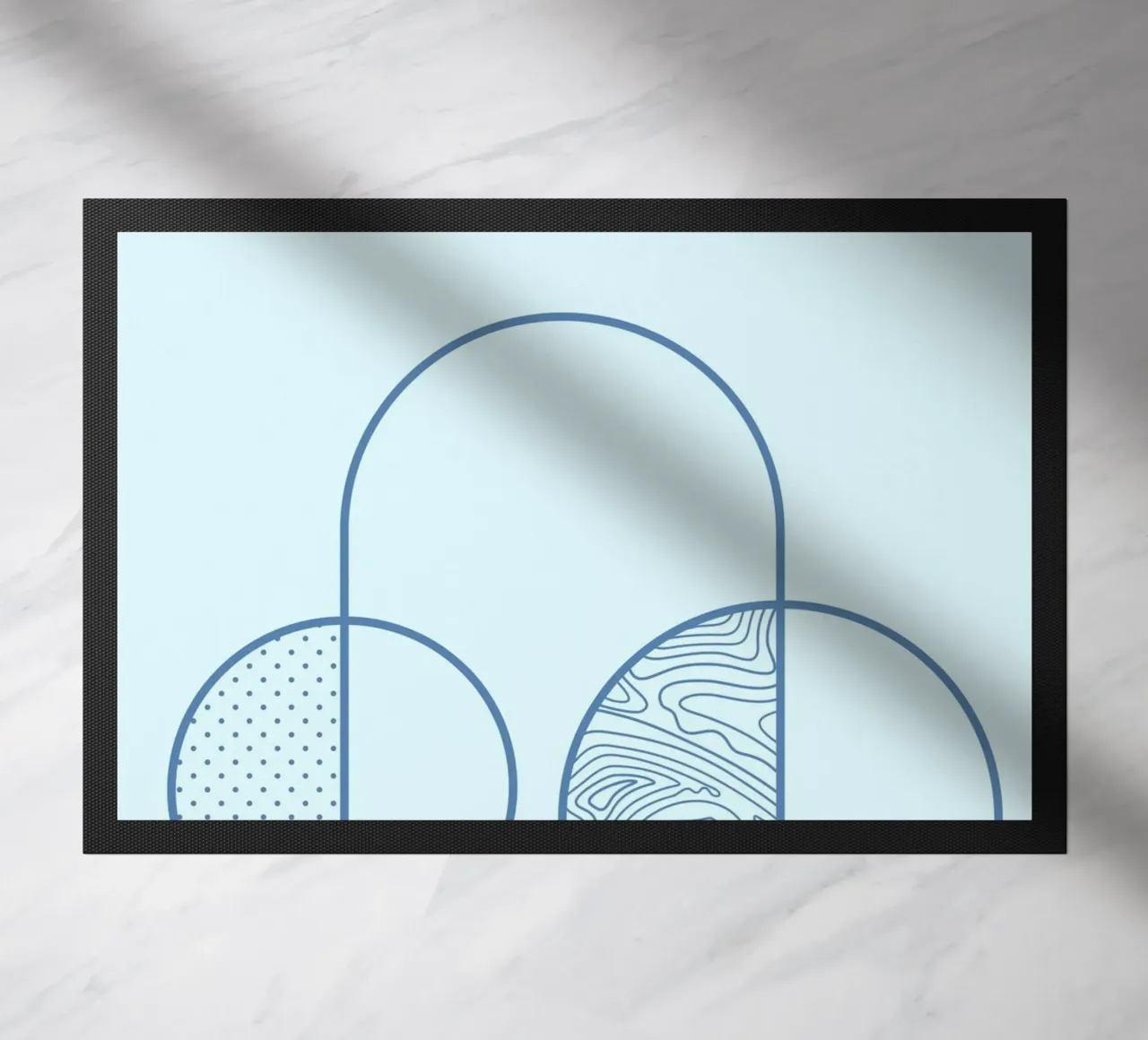 Minimalist Arch & Circle Abstract Line Art Print by Ferm Liv doormat by NorwesClub