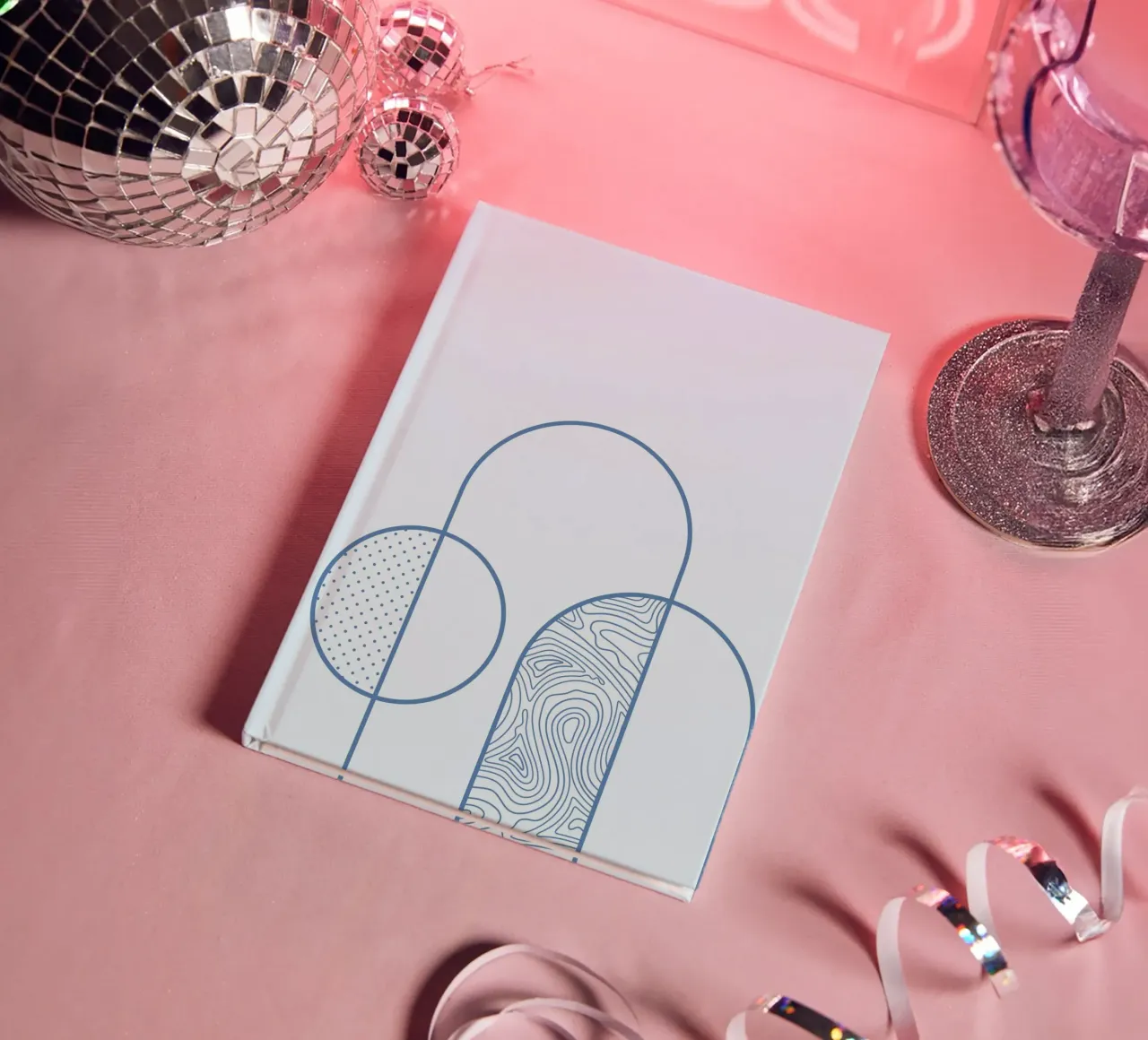 Minimalist Arch & Circle Abstract Line Art Print by Ferm Liv notebook by NorwesClub