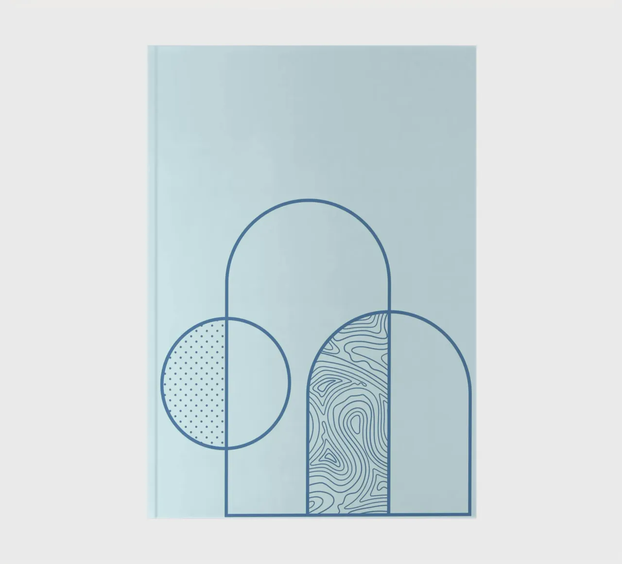 Minimalist Arch & Circle Abstract Line Art Print by Ferm Liv notebook by NorwesClub