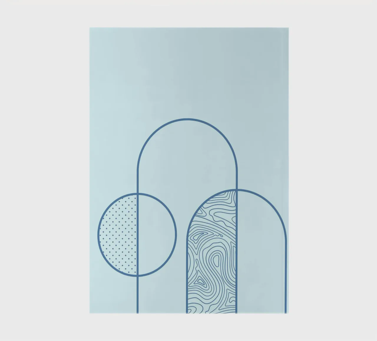 Minimalist Arch & Circle Abstract Line Art Print by Ferm Liv notebook by NorwesClub