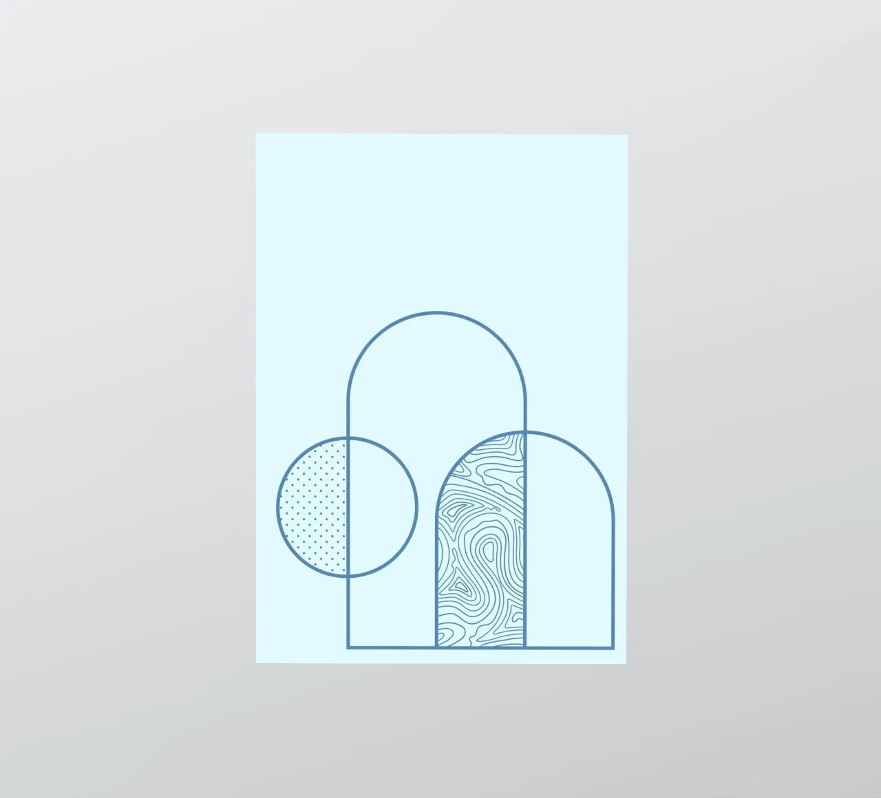 Minimalist Arch & Circle Abstract Line Art Print by Ferm Liv sticker by NorwesClub