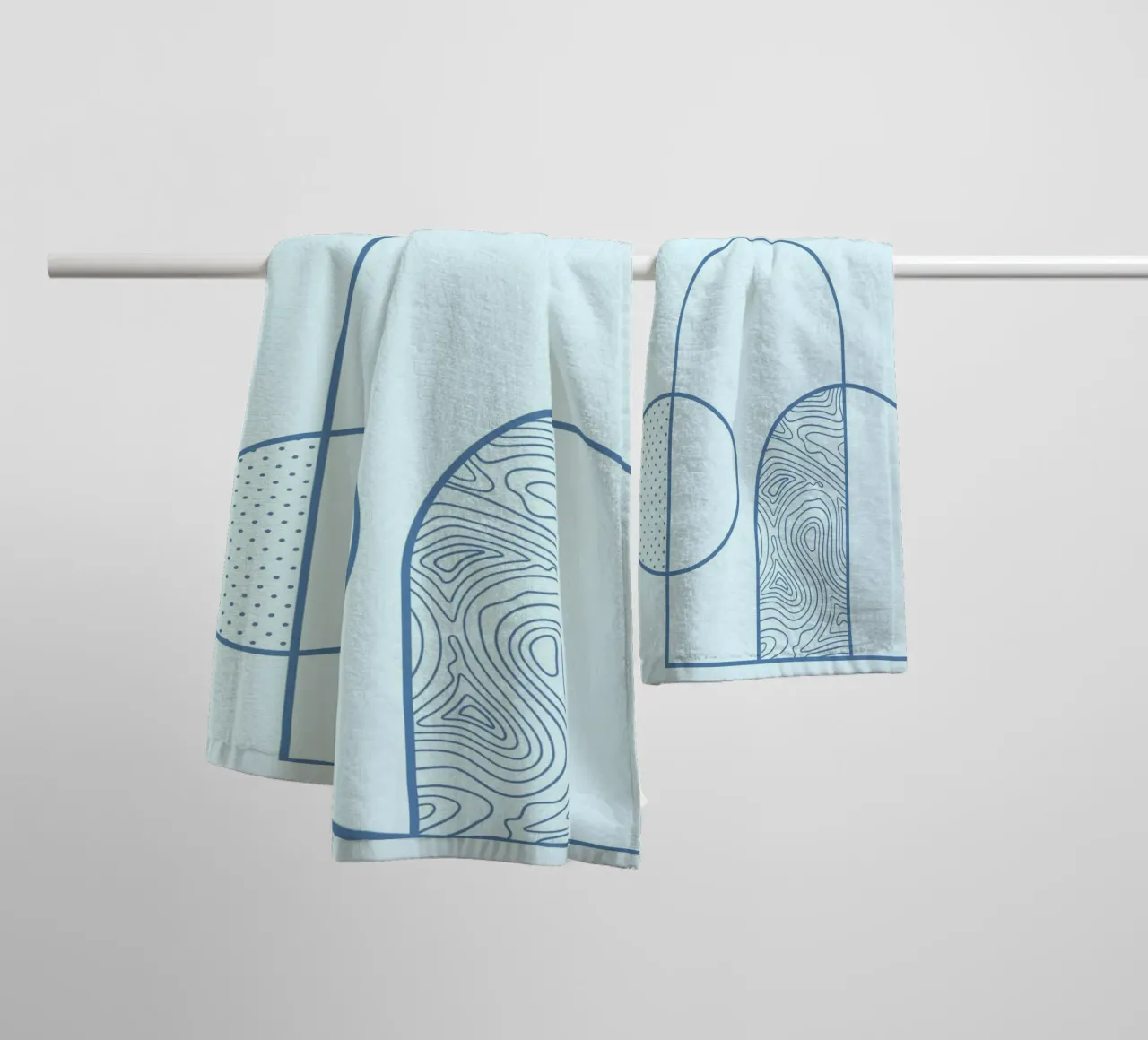 Minimalist Arch & Circle Abstract Line Art Print by Ferm Liv towel by NorwesClub