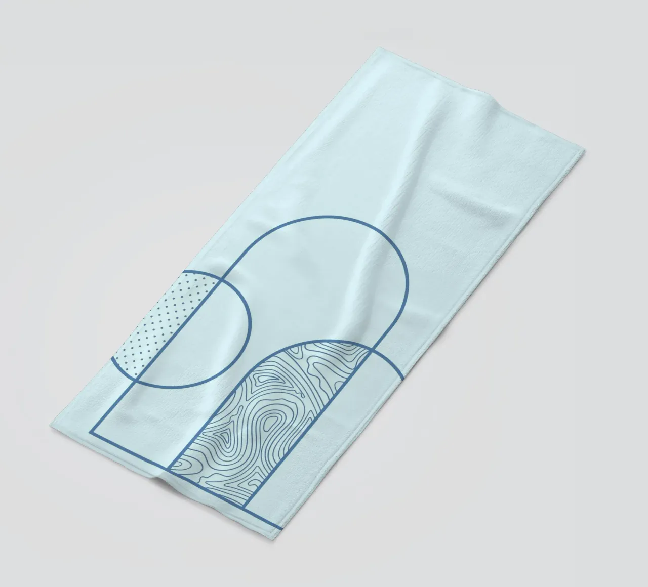 Minimalist Arch & Circle Abstract Line Art Print by Ferm Liv beach towel by NorwesClub