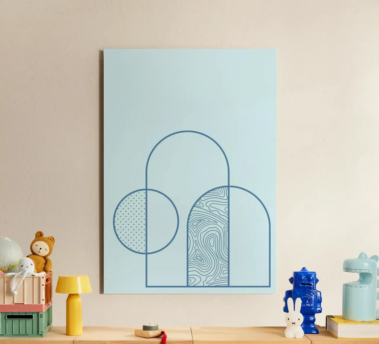 Minimalist Arch & Circle Abstract Line Art Print by Ferm Liv alu-dibond by NorwesClub