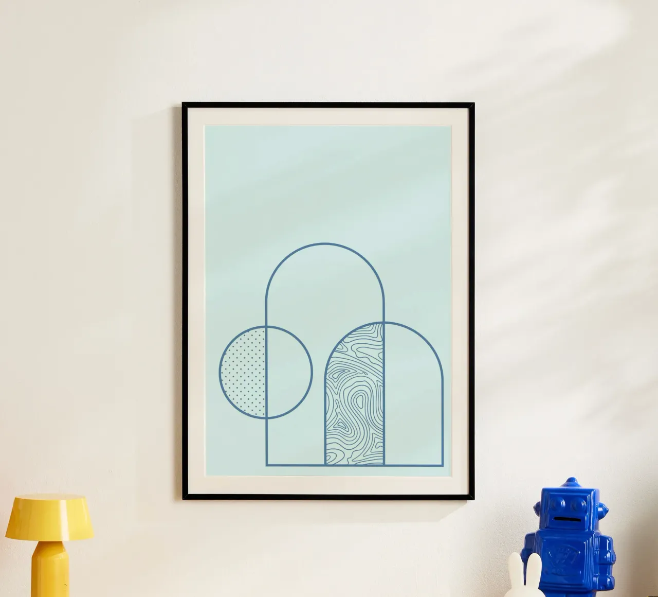 Minimalist Arch & Circle Abstract Line Art Print by Ferm Liv hahnemühle by NorwesClub