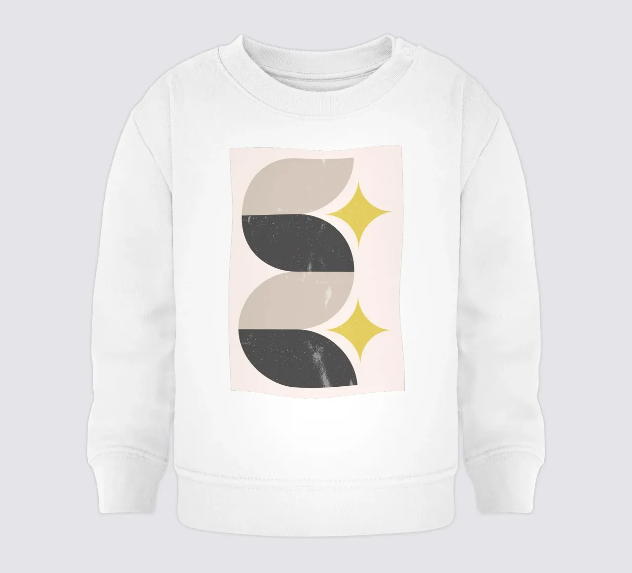 Astratto Mid-Century Modern Wavy Shapes & Starbursts Art Pri felpa neonato da NorwesClub