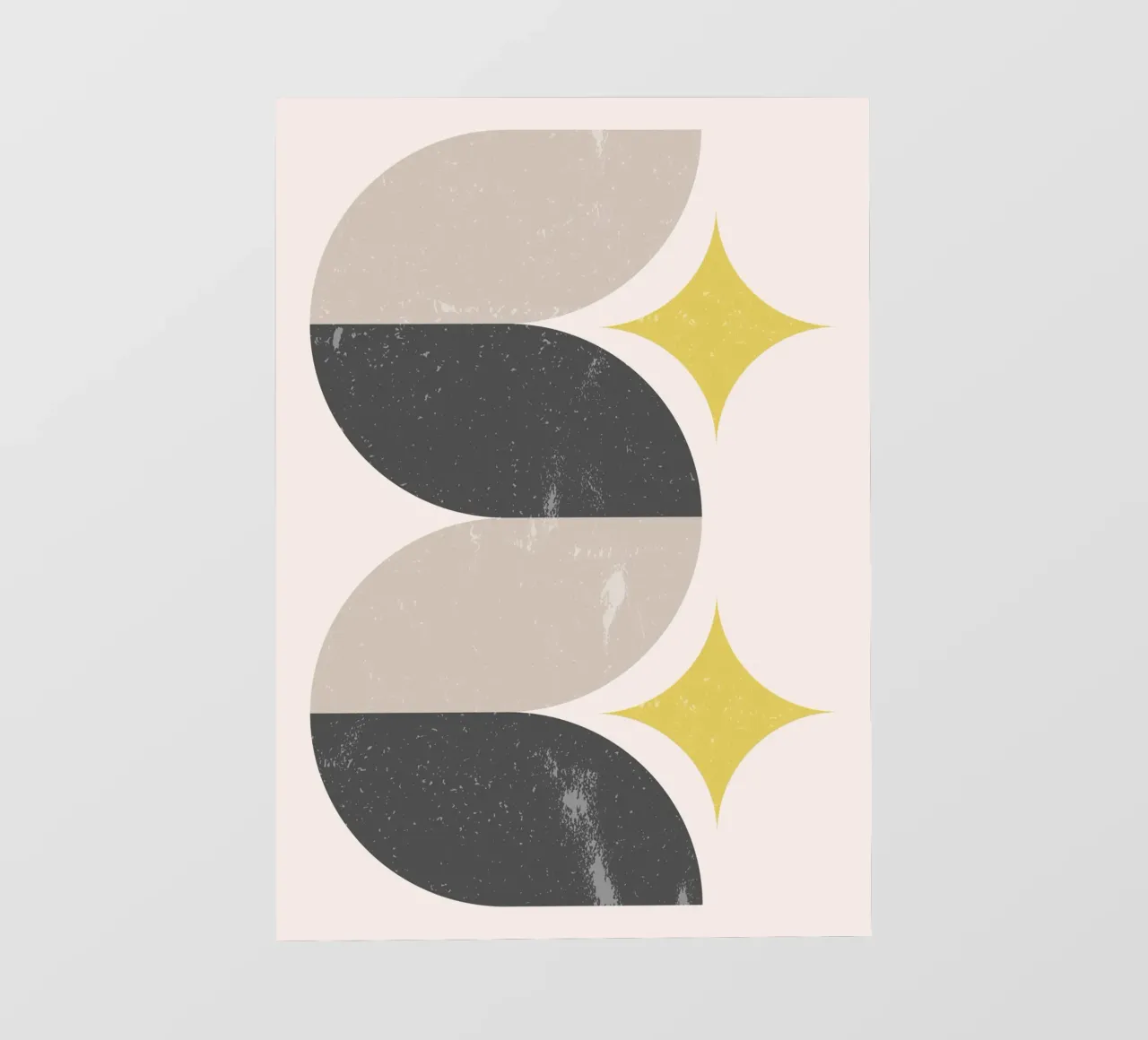 Astratto Mid-Century Modern Wavy Shapes & Starbursts Art Pri telo in pvc da NorwesClub