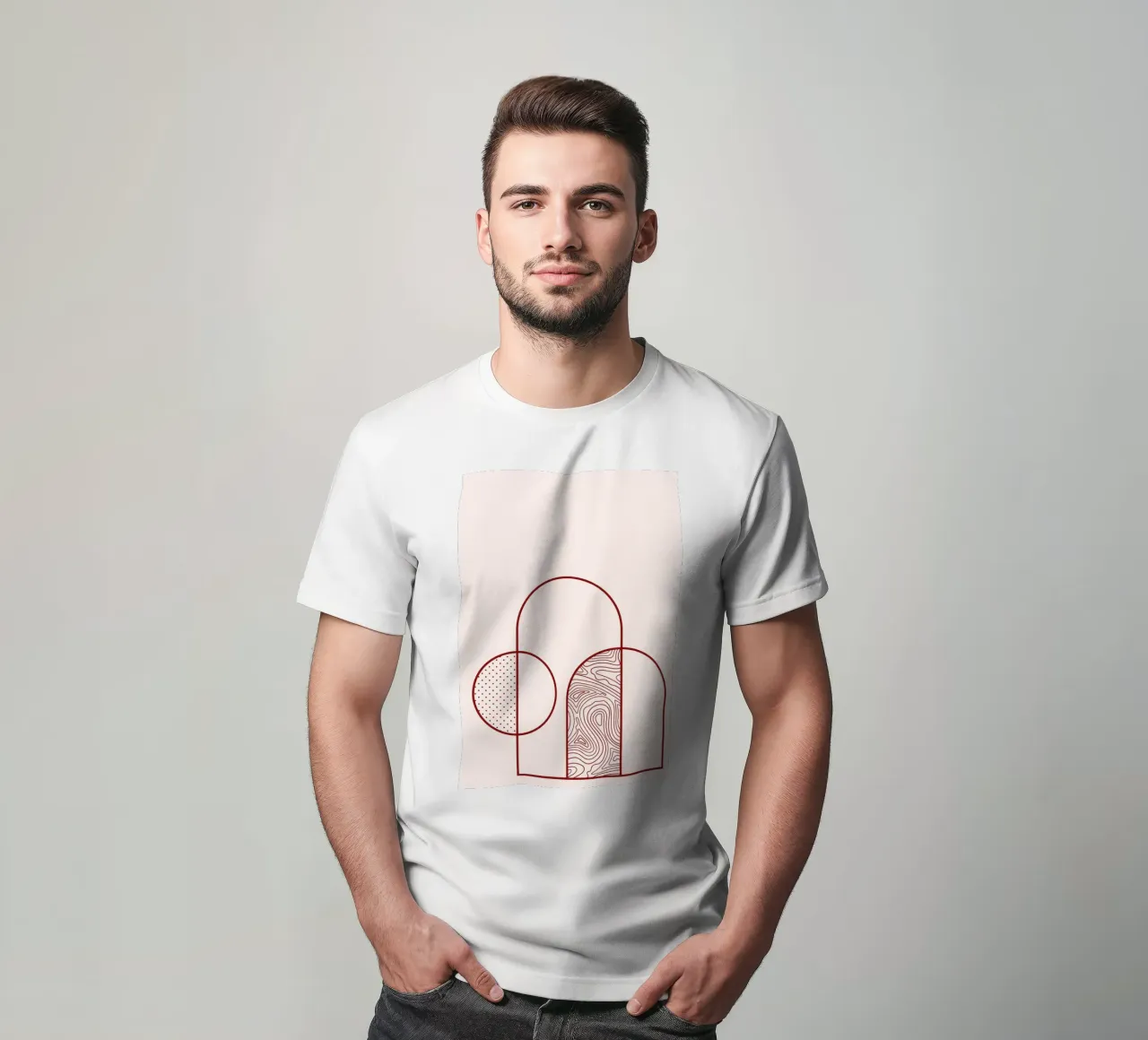 Abstract Arch & Circle Line Art Print by Organic Patterns, T t-shirt by NorwesClub