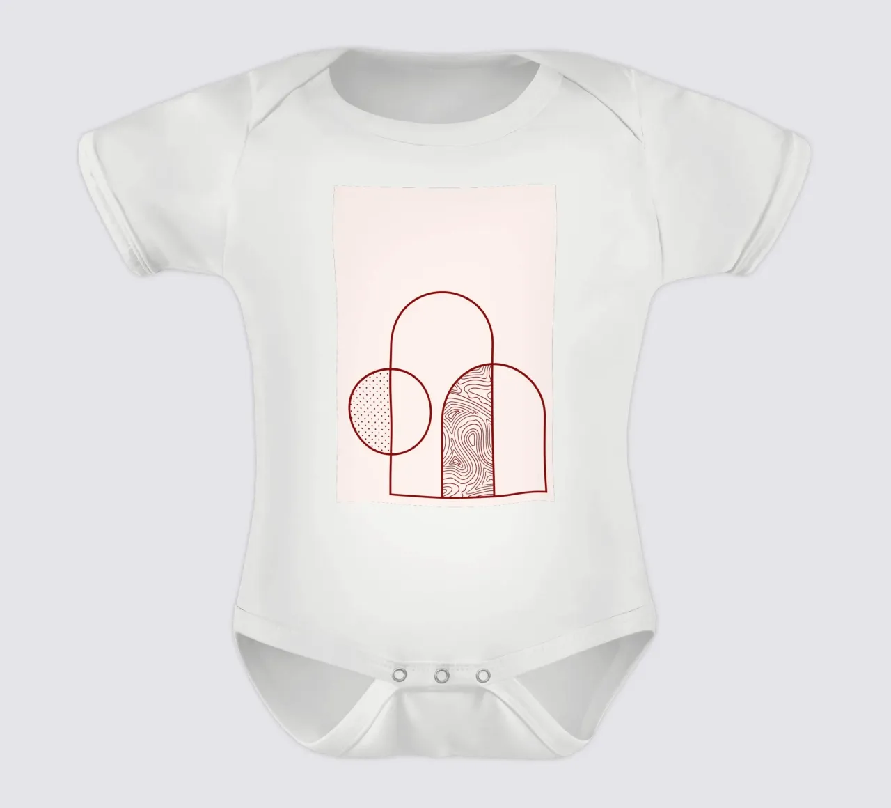 Abstract Arch & Circle Line Art Print by Organic Patterns, T short-sleeve baby romper by NorwesClub