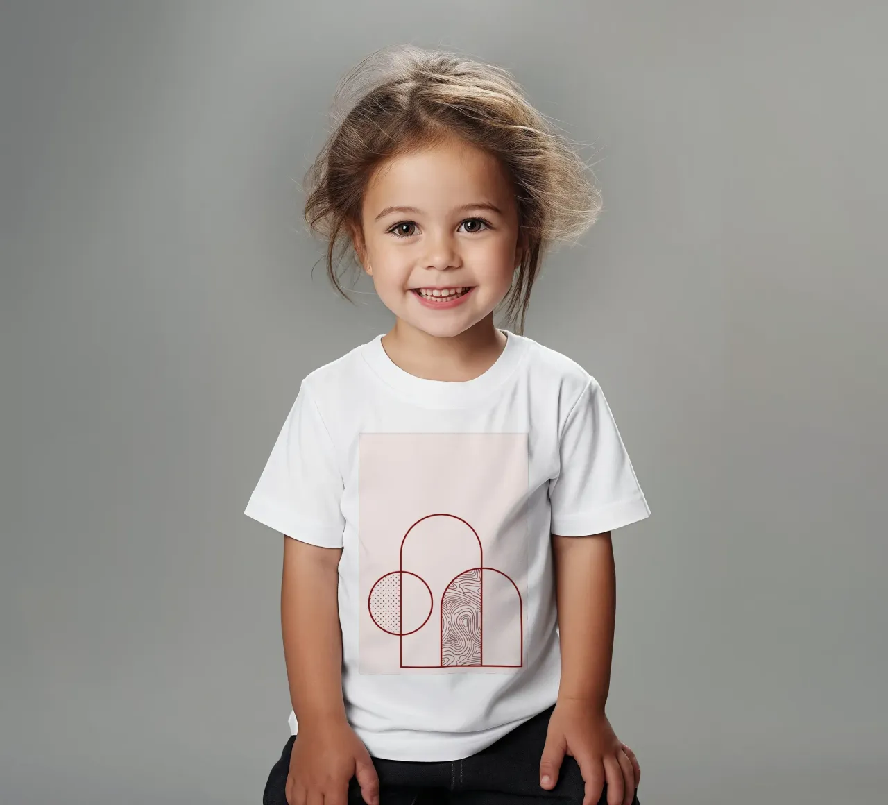 Abstract Arch & Circle Line Art Print by Organic Patterns, T kids t-shirt by NorwesClub