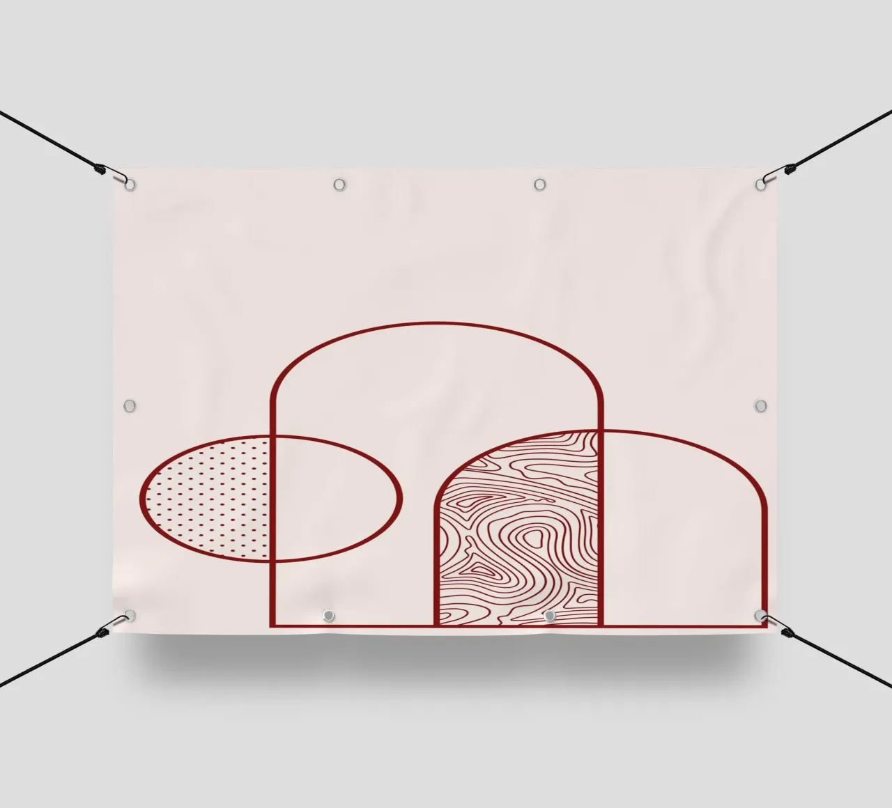 Abstract Arch & Circle Line Art Print by Organic Patterns, T pvc cover by NorwesClub