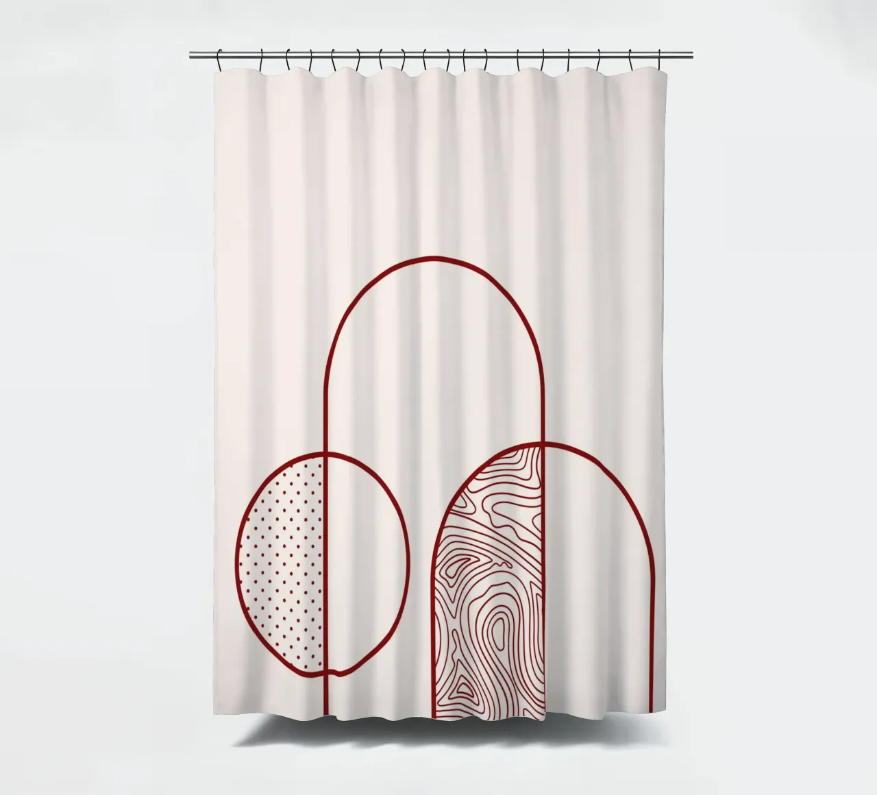 Abstract Arch & Circle Line Art Print by Organic Patterns, T shower curtain by NorwesClub