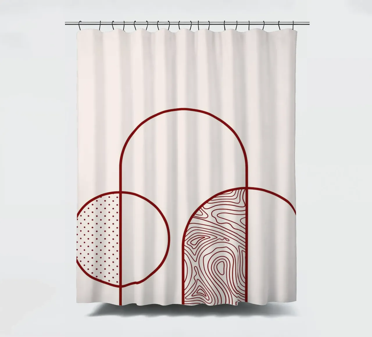 Abstract Arch & Circle Line Art Print by Organic Patterns, T shower curtain by NorwesClub