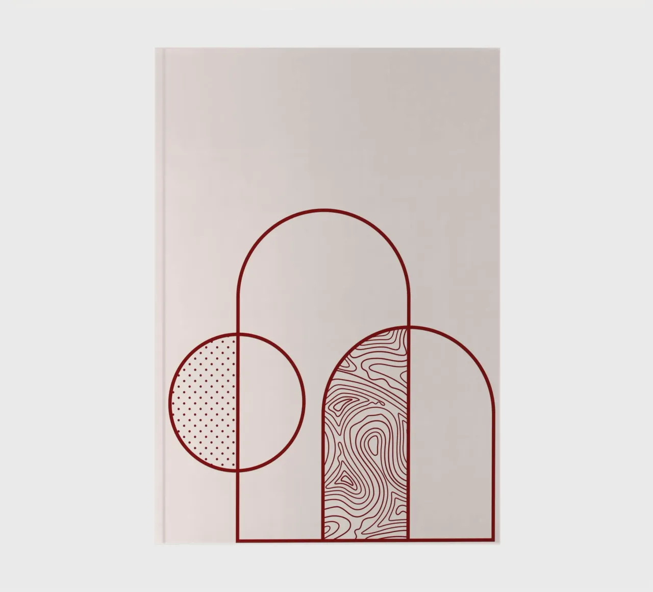 Abstract Arch & Circle Line Art Print by Organic Patterns, T notebook by NorwesClub