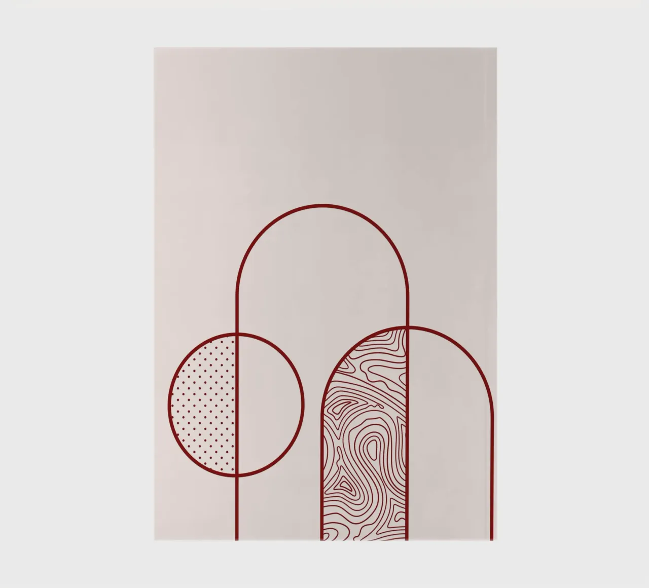 Abstract Arch & Circle Line Art Print by Organic Patterns, T notebook by NorwesClub