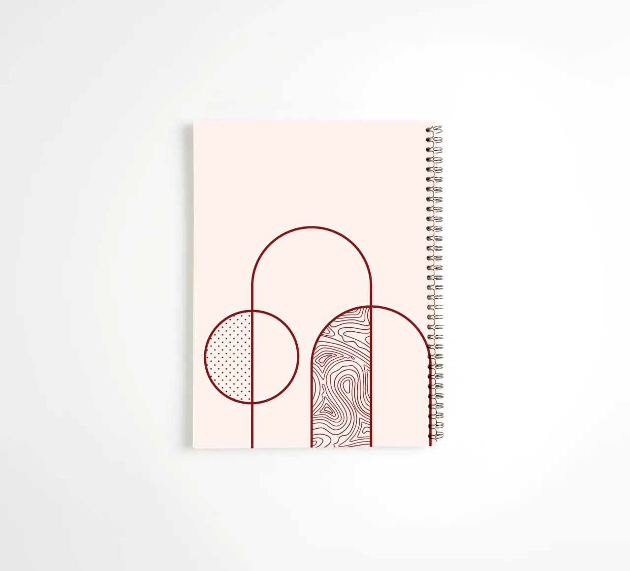 Stampa artistica astratta della linea Arco e Cerchio di Organic Patterns, T diario ad anelli da NorwesClub