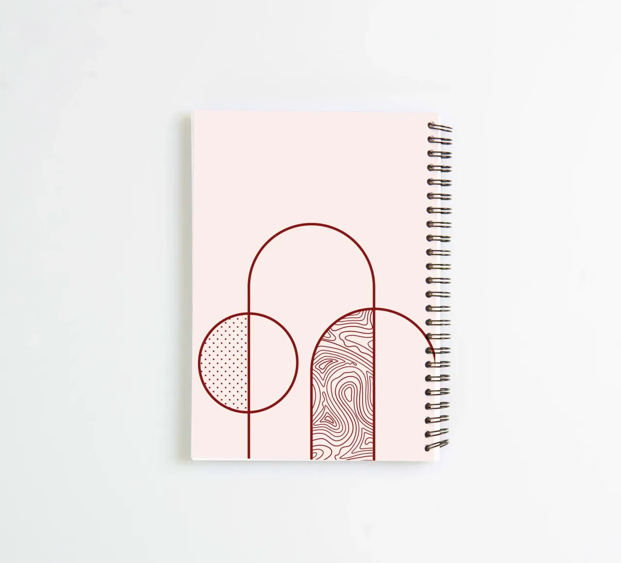 Stampa artistica astratta della linea Arco e Cerchio di Organic Patterns, T diario ad anelli da NorwesClub