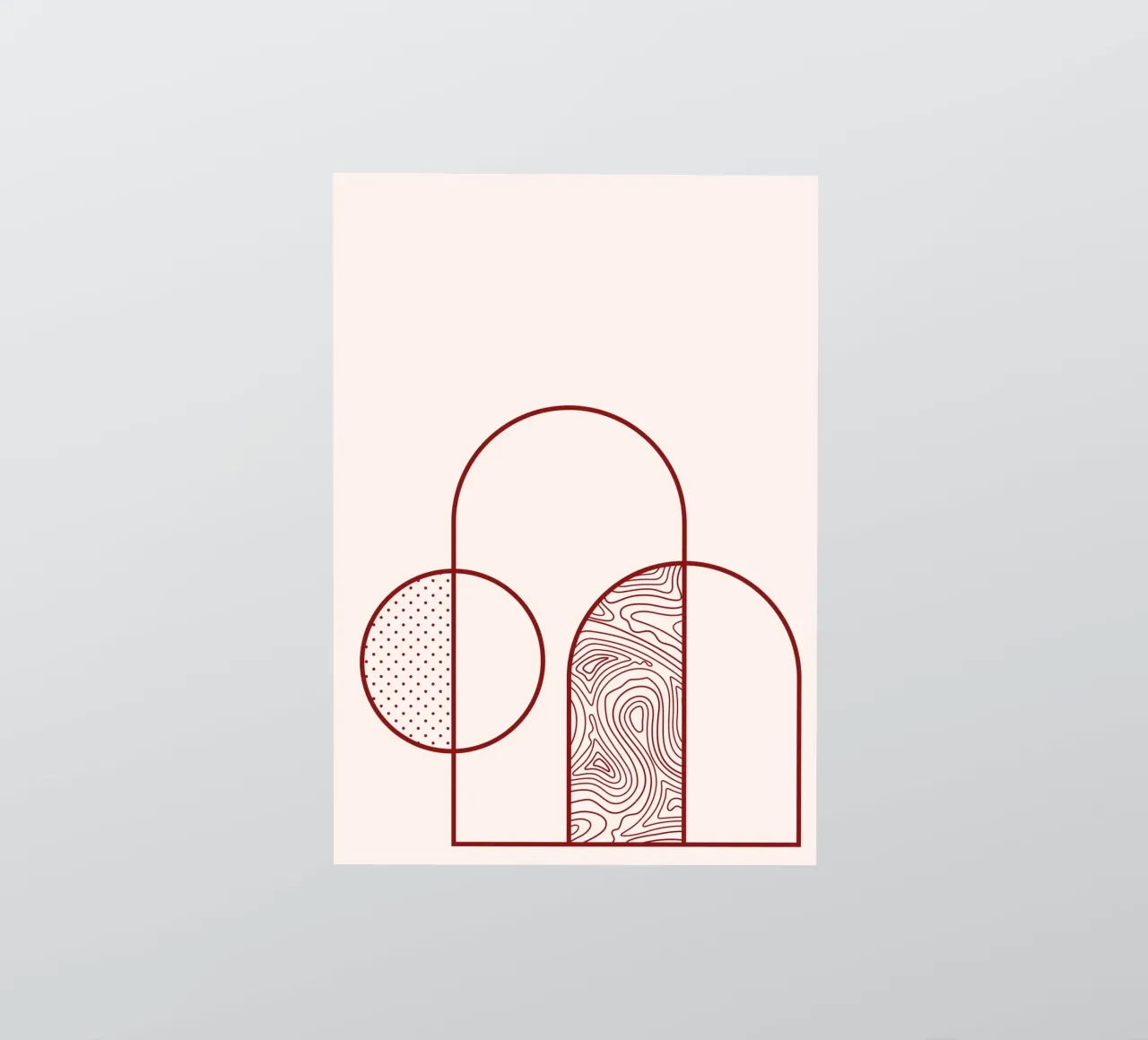 Abstract Arch & Circle Line Art Print by Organic Patterns, T sticker by NorwesClub