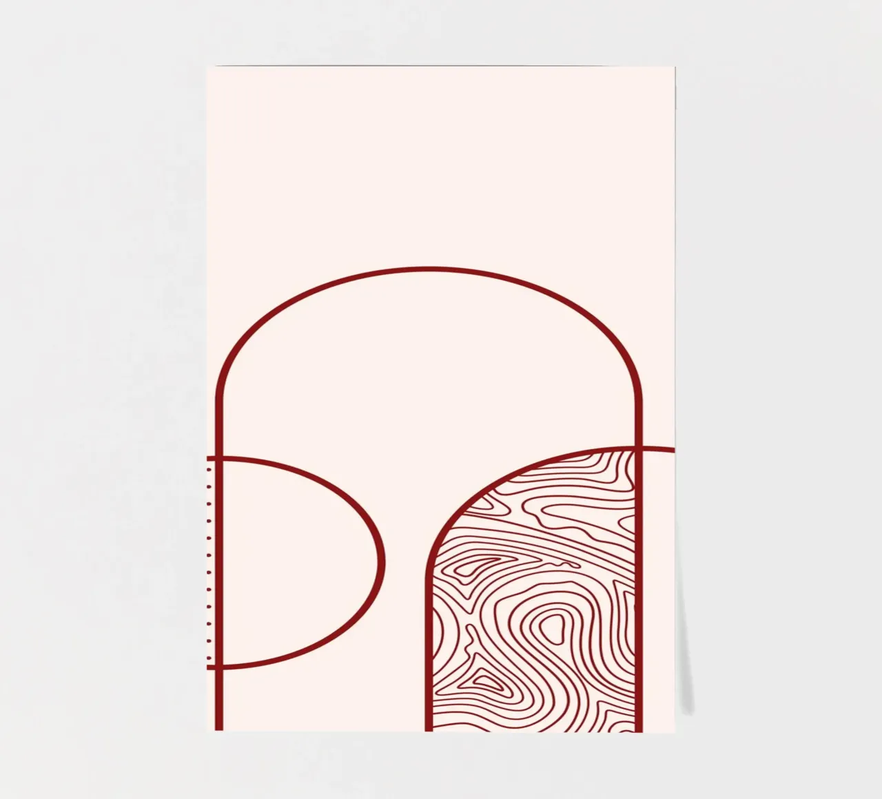 Abstract Arch & Circle Line Art Print by Organic Patterns, T sticker sheet by NorwesClub