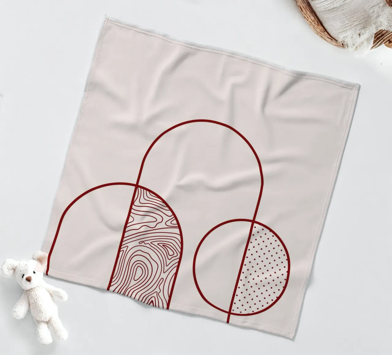 Stampa artistica astratta della linea Arco e Cerchio di Organic Patterns, T coperta in pile da NorwesClub