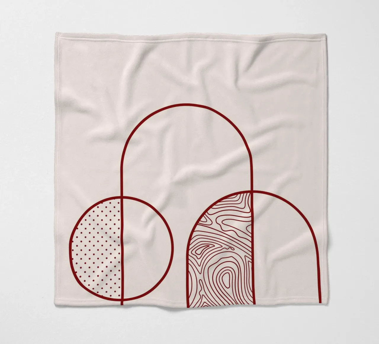 Stampa artistica astratta della linea Arco e Cerchio di Organic Patterns, T coperta in pile da NorwesClub