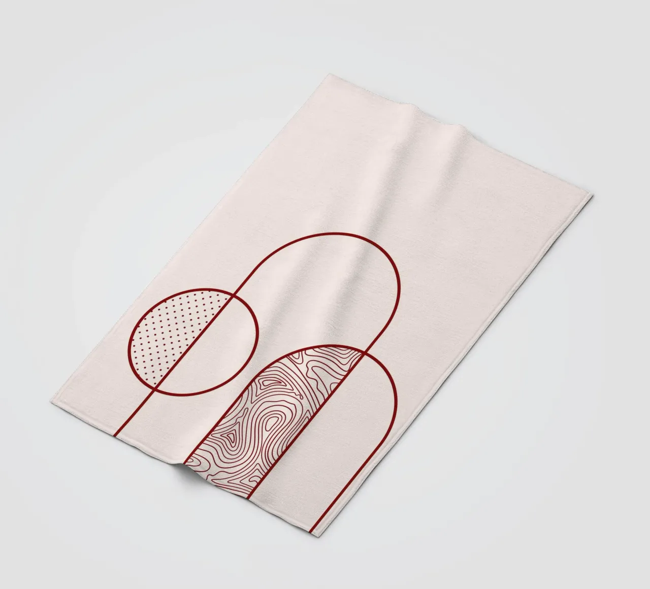 Stampa artistica astratta della linea Arco e Cerchio di Organic Patterns, T coperta in pile da NorwesClub