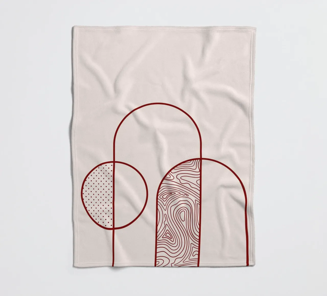 Stampa artistica astratta della linea Arco e Cerchio di Organic Patterns, T coperta in pile da NorwesClub