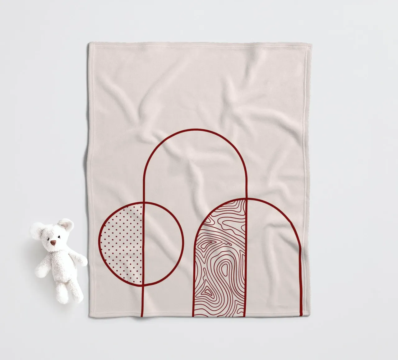 Stampa artistica astratta della linea Arco e Cerchio di Organic Patterns, T coperta in pile da NorwesClub