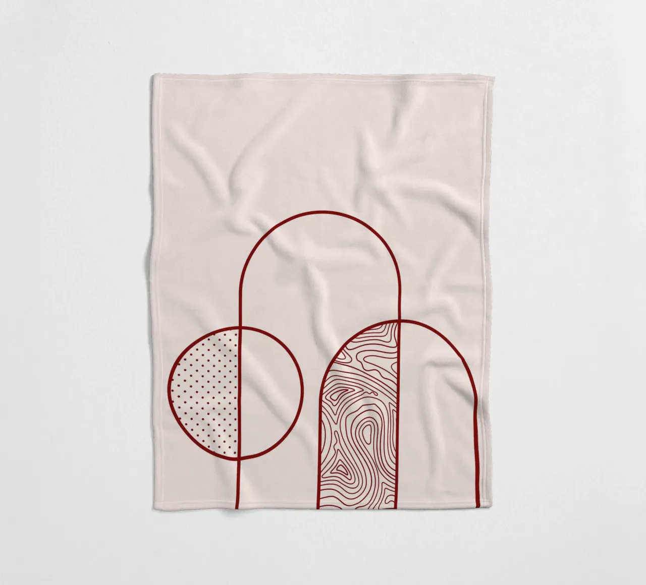 Stampa artistica astratta della linea Arco e Cerchio di Organic Patterns, T coperta in pile da NorwesClub