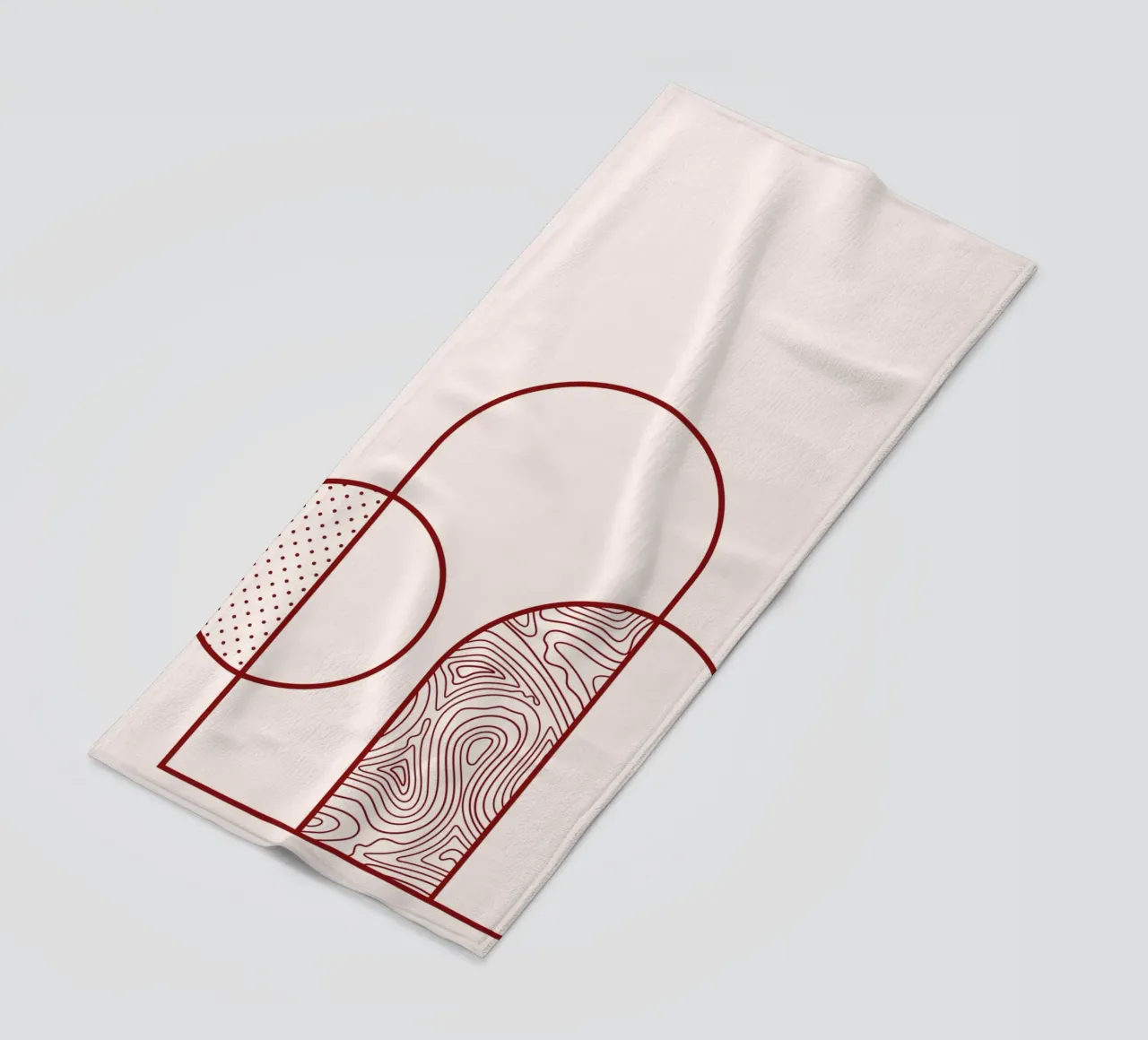 Stampa artistica astratta della linea Arco e Cerchio di Organic Patterns, T telo mare da NorwesClub