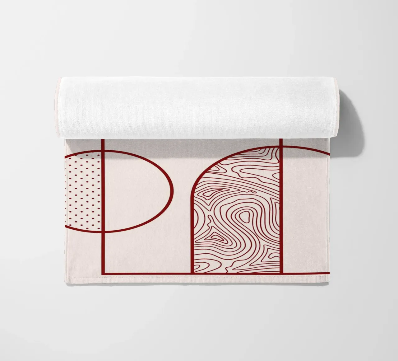 Stampa artistica astratta della linea Arco e Cerchio di Organic Patterns, T telo mare da NorwesClub