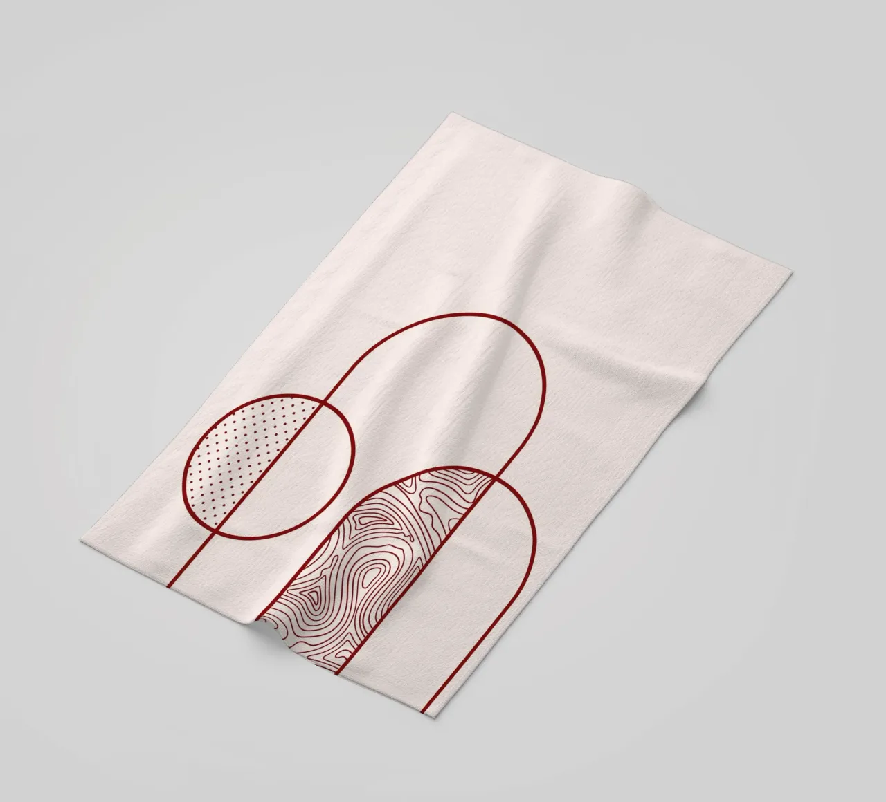 Stampa artistica astratta della linea Arco e Cerchio di Organic Patterns, T telo mare da NorwesClub