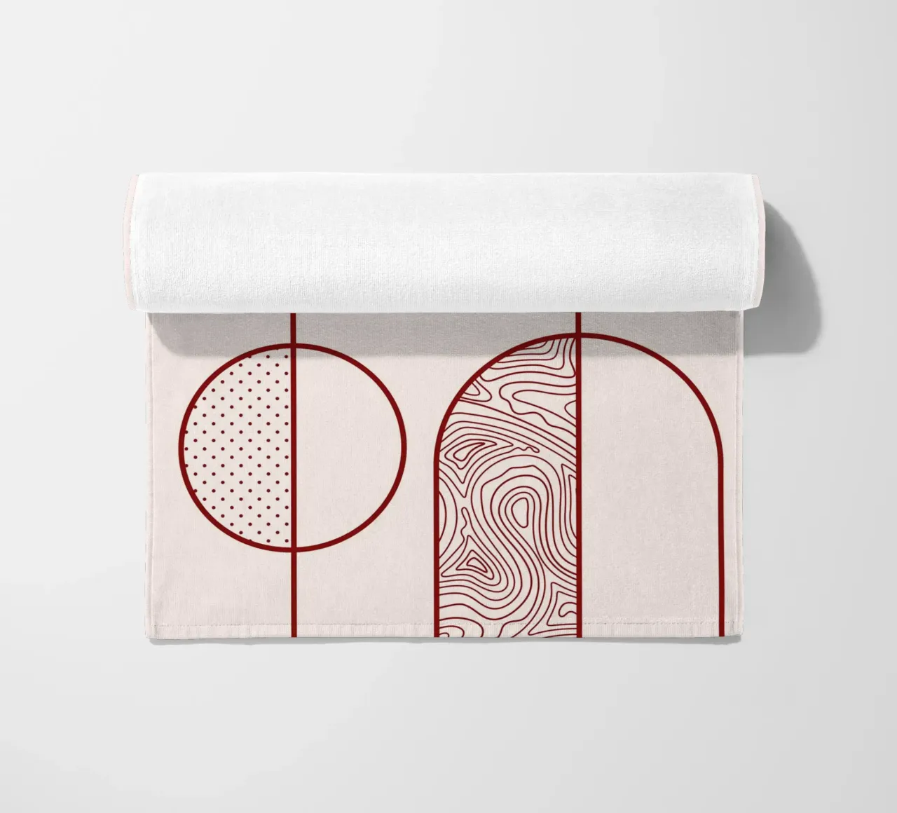 Stampa artistica astratta della linea Arco e Cerchio di Organic Patterns, T telo mare da NorwesClub