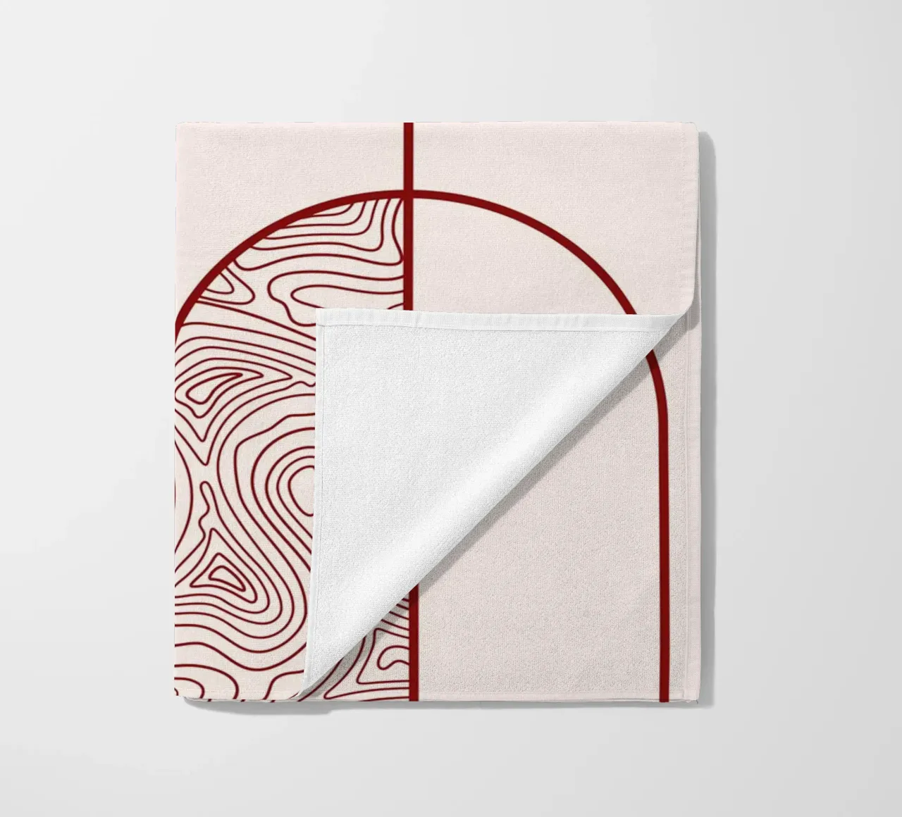 Stampa artistica astratta della linea Arco e Cerchio di Organic Patterns, T telo mare da NorwesClub