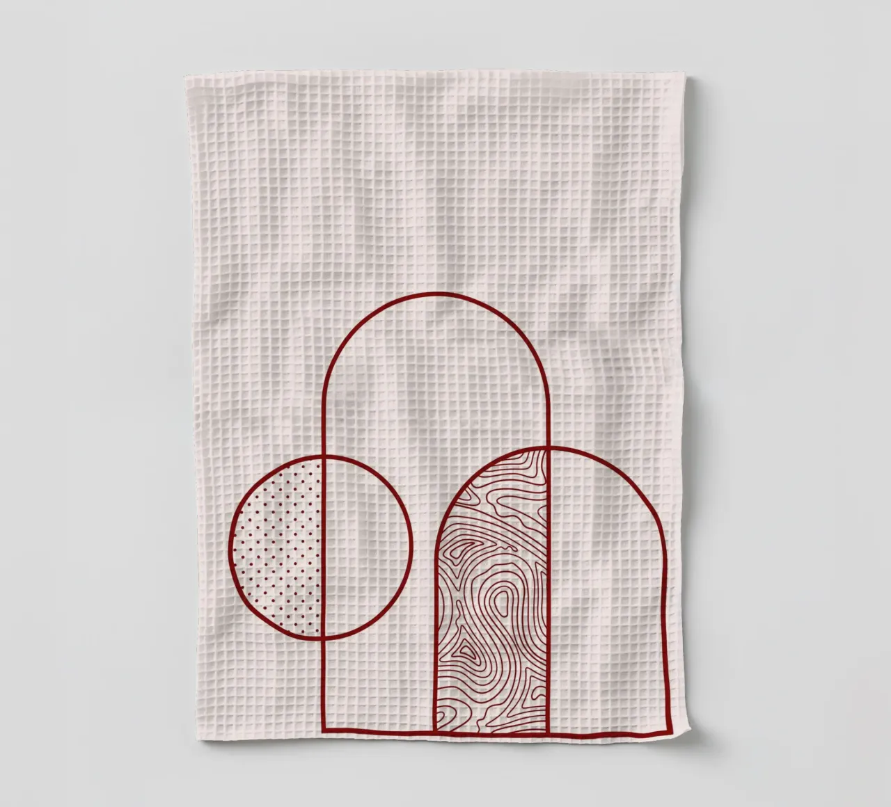 Abstract Arch & Circle Line Art Print by Organic Patterns, T tea towel by NorwesClub