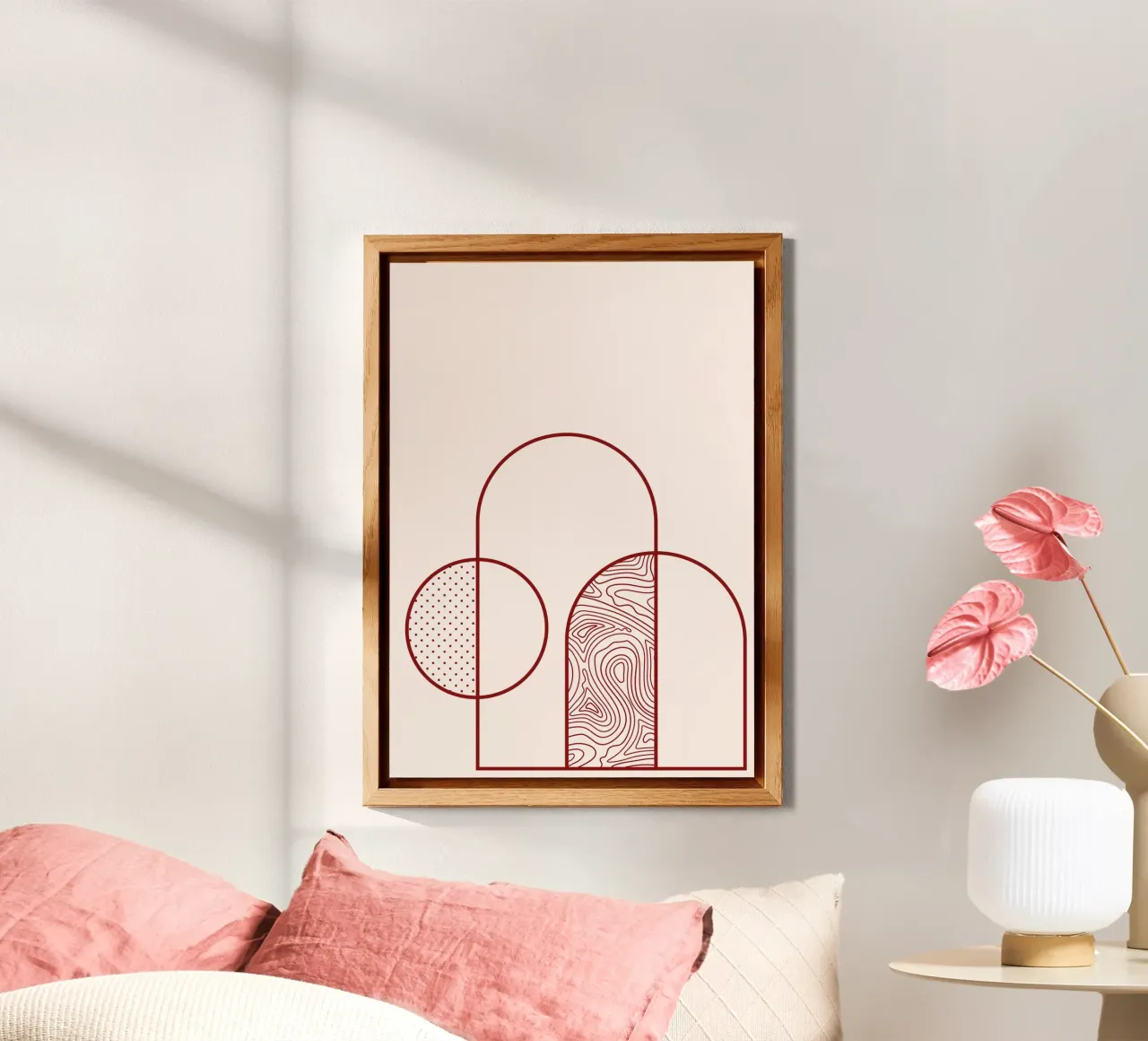 Abstract Arch & Circle Line Art Print by Organic Patterns, T alu-dibond by NorwesClub