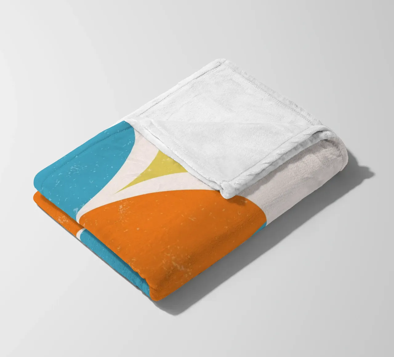Forme ondulate astratte e stelle in blu arancio. coperta in pile da NorwesClub