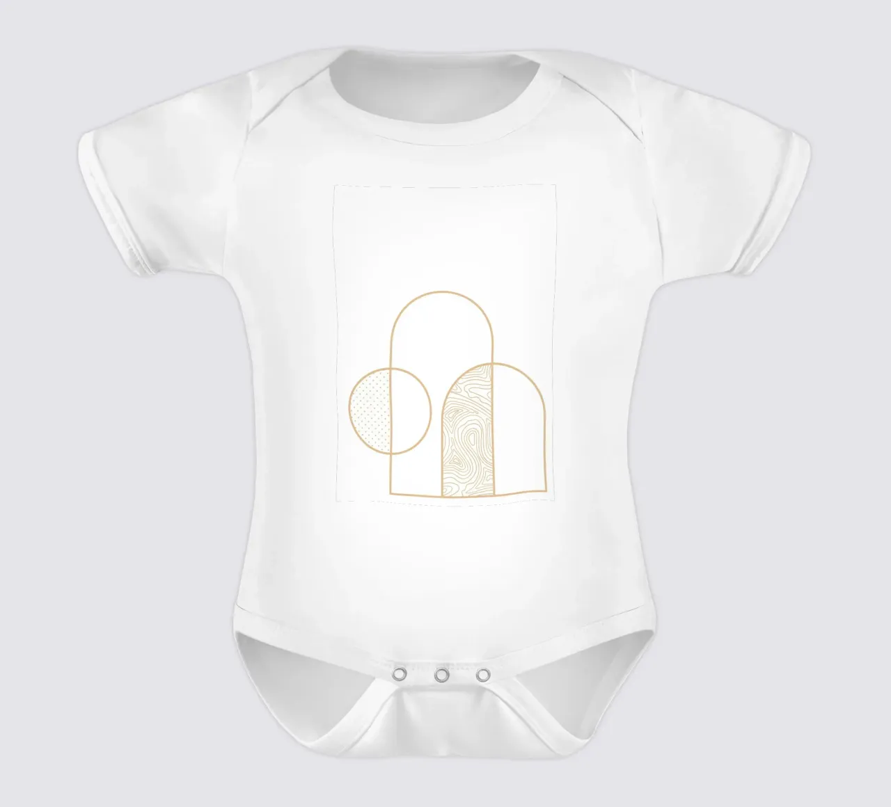 Minimalist Arch & Circle Line Art Print by Organic Patterns, short-sleeve baby romper by NorwesClub