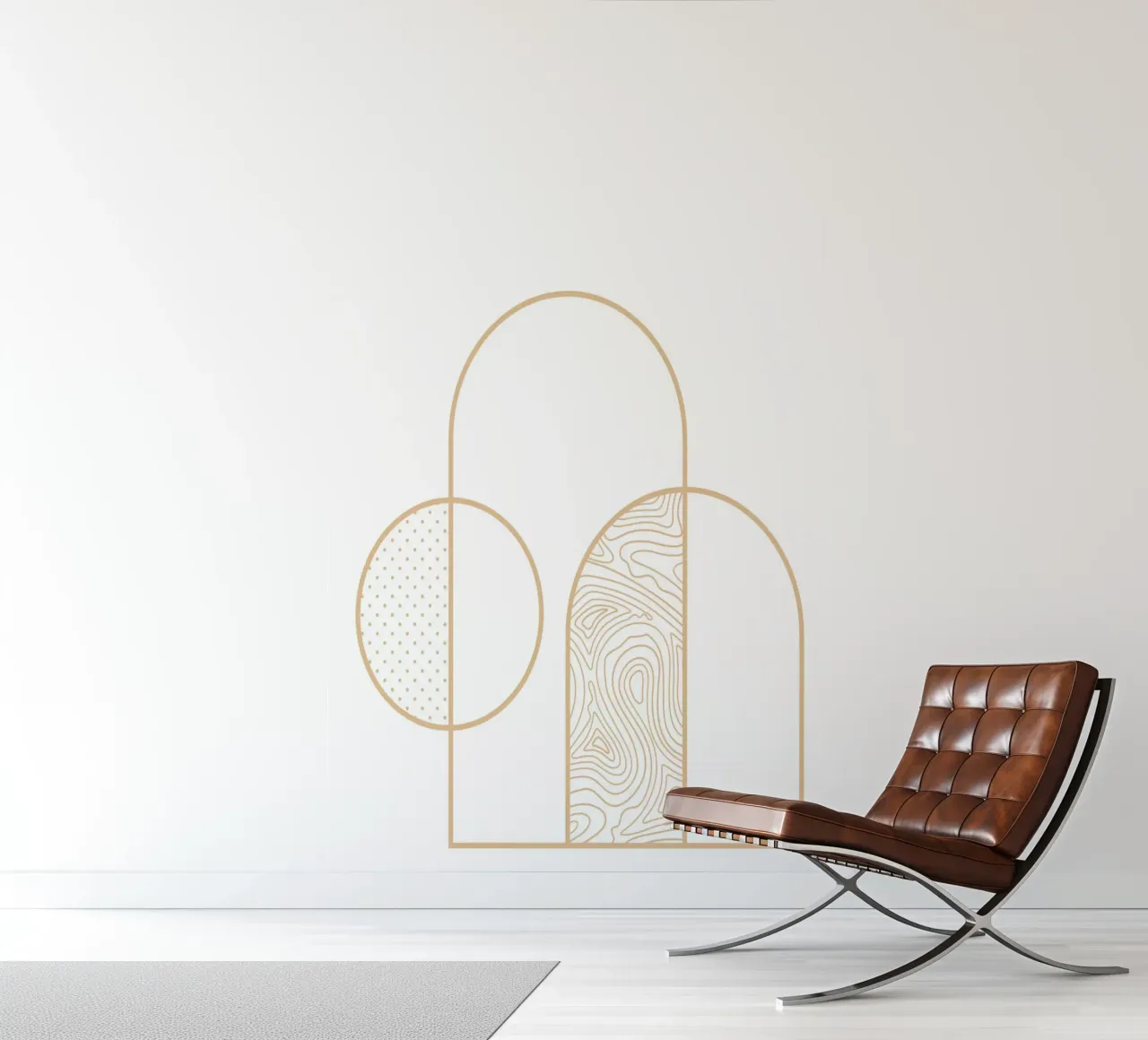 Minimalist Arch & Circle Line Art Print by Organic Patterns, photo wallpaper by NorwesClub