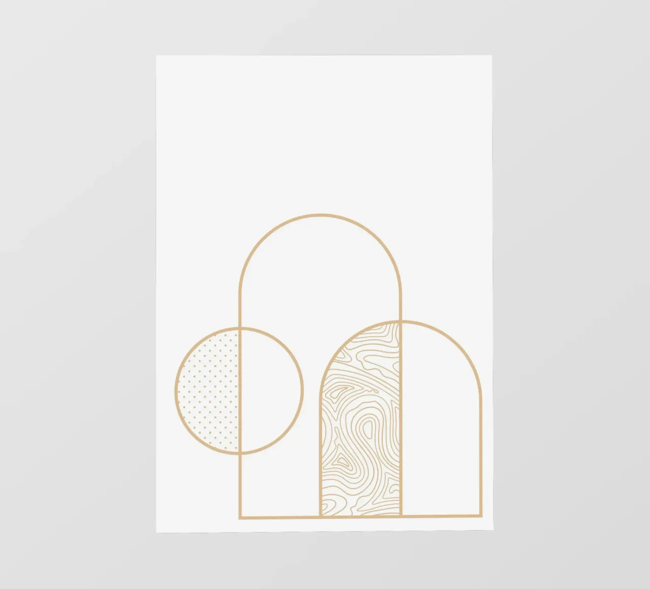 Minimalist Arch & Circle Line Art Print by Organic Patterns, pvc cover by NorwesClub