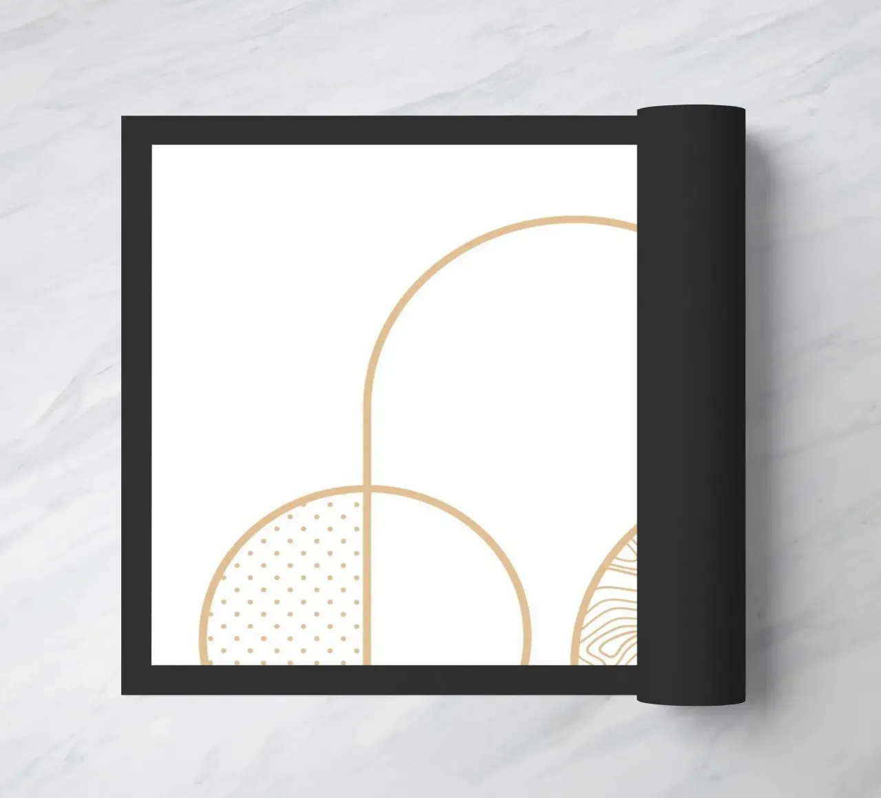 Stampa artistica minimalista della linea Arco e Cerchio di Organic Patterns, zerbino da NorwesClub