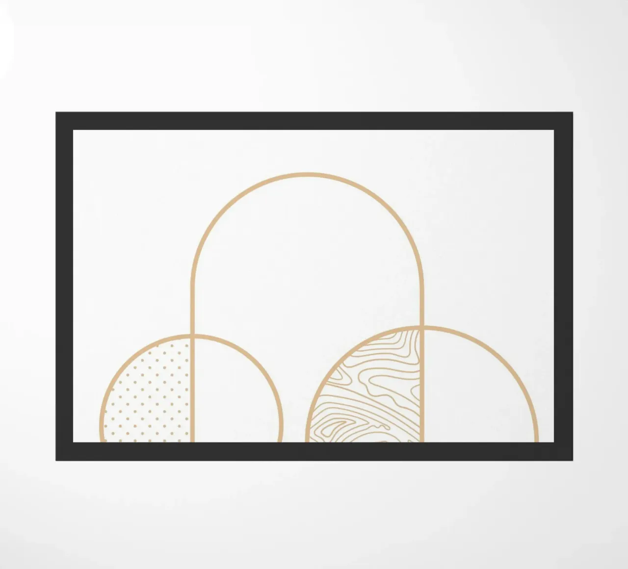 Stampa artistica minimalista della linea Arco e Cerchio di Organic Patterns, zerbino da NorwesClub