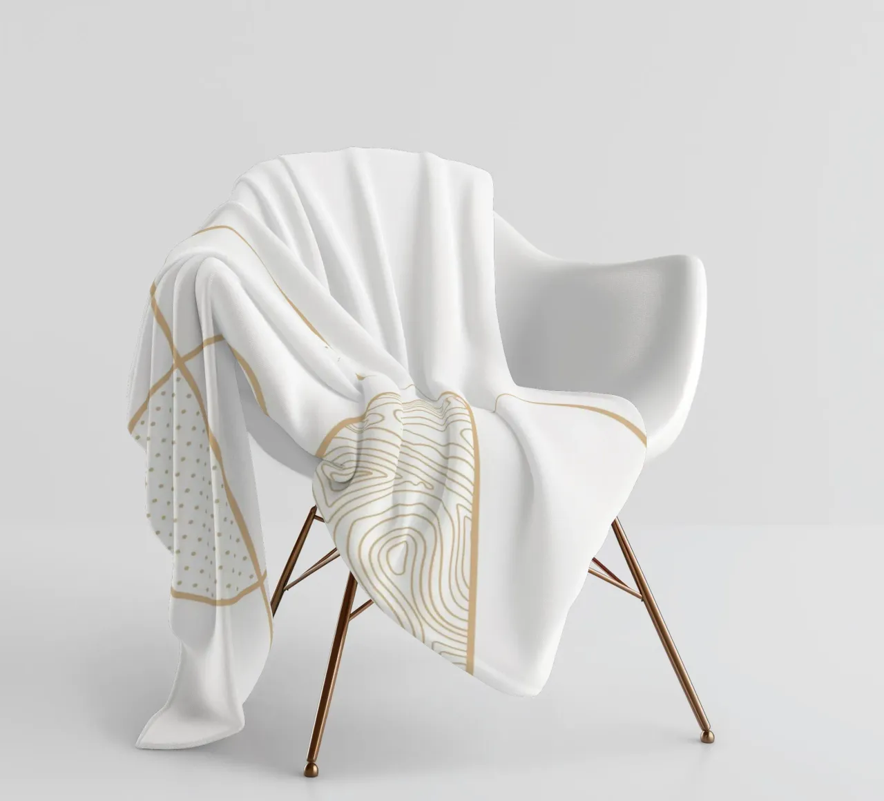 Minimalist Arch & Circle Line Kunstdruck von Organic Patterns, Fleecedecke von NorwesClub