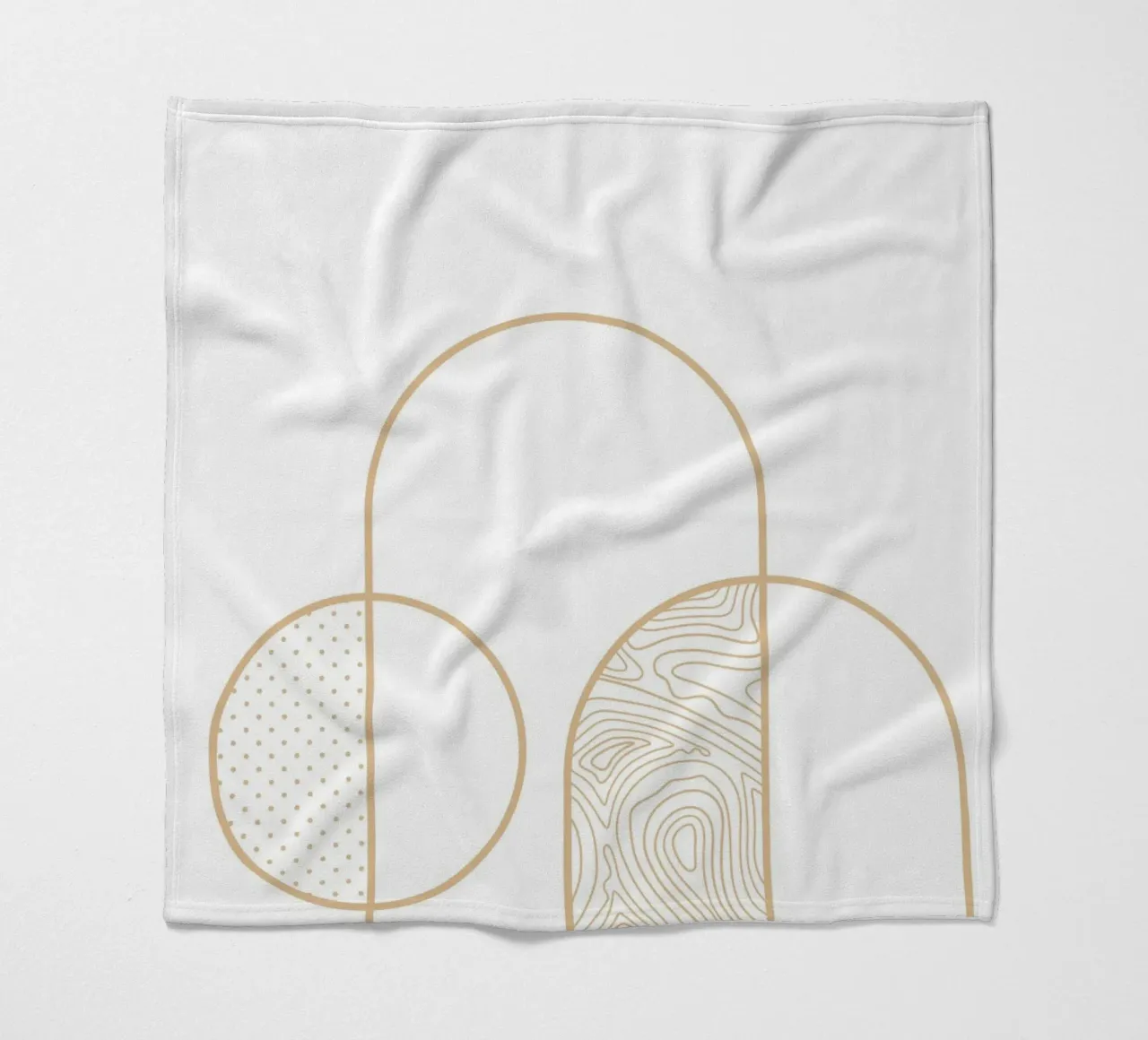 Minimalist Arch & Circle Line Kunstdruck von Organic Patterns, Fleecedecke von NorwesClub