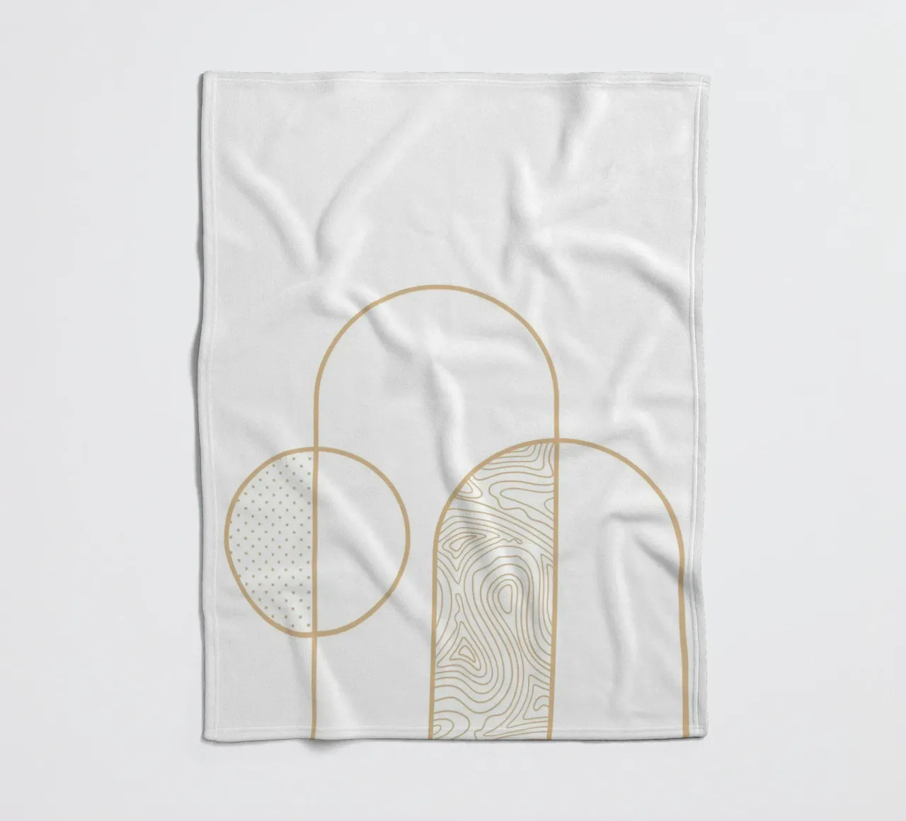 Minimalist Arch & Circle Line Art Print by Organic Patterns, fleece blanket by NorwesClub